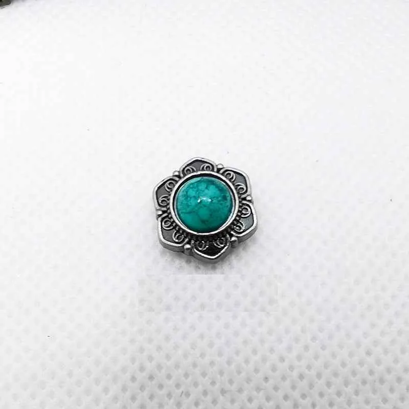 14MM Vintage Silver Turquoise Rivets Antique Metal Studs 40 Pack