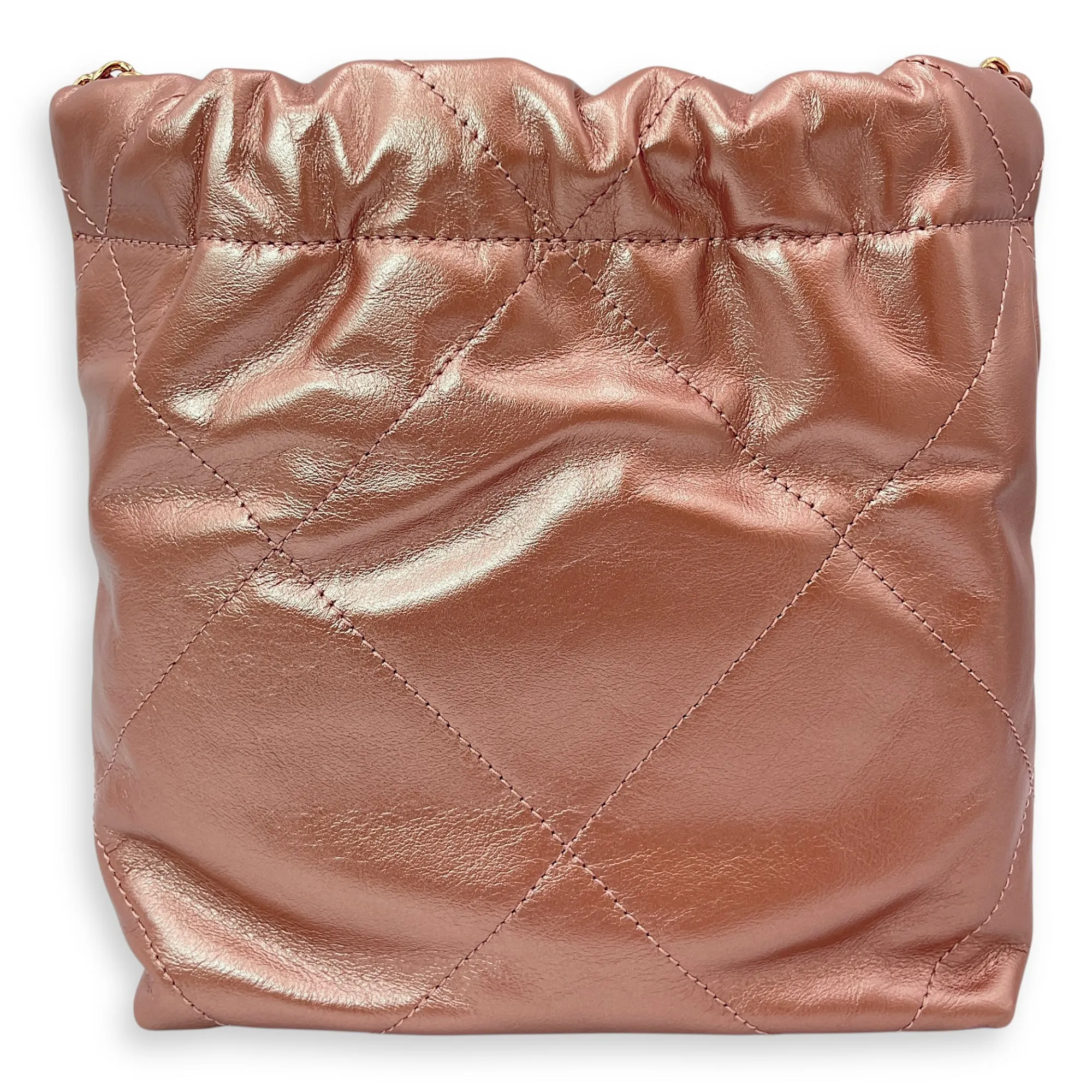22 Tote 20 Pink Crossbody Bag in Metallic, Rose Gold hardware