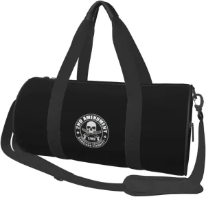 2nd Amendment Skull Travel Luggage Duffel Bag Sports Rolling Foldable Duffel Bag, Black