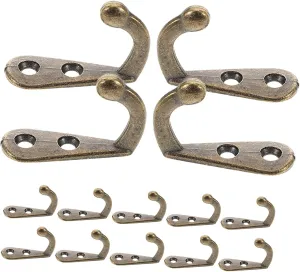 48Pcs Vintage Bronze Wall Hooks Heavy Duty Coat Hangers for Secure Installation Rustic Single Hook for Coats Handbags Towels Country Style Home Decor