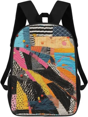 A Colorful Quilt Lightweight Backpack Casual Carry On Laptop Backpack,Hiking Bag for Camping Sports Work