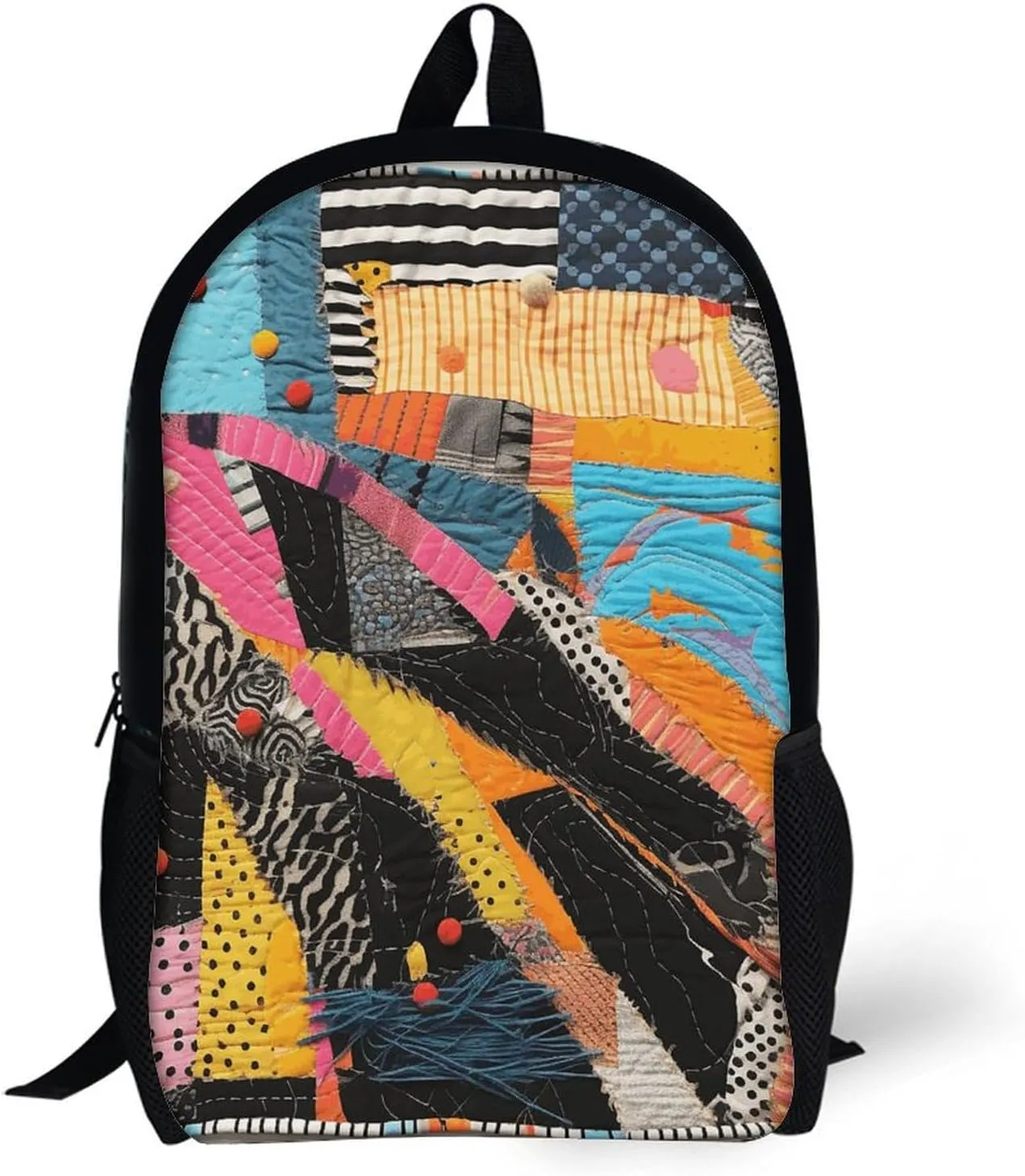A Colorful Quilt Lightweight Backpack Casual Carry On Laptop Backpack,Hiking Bag for Camping Sports Work