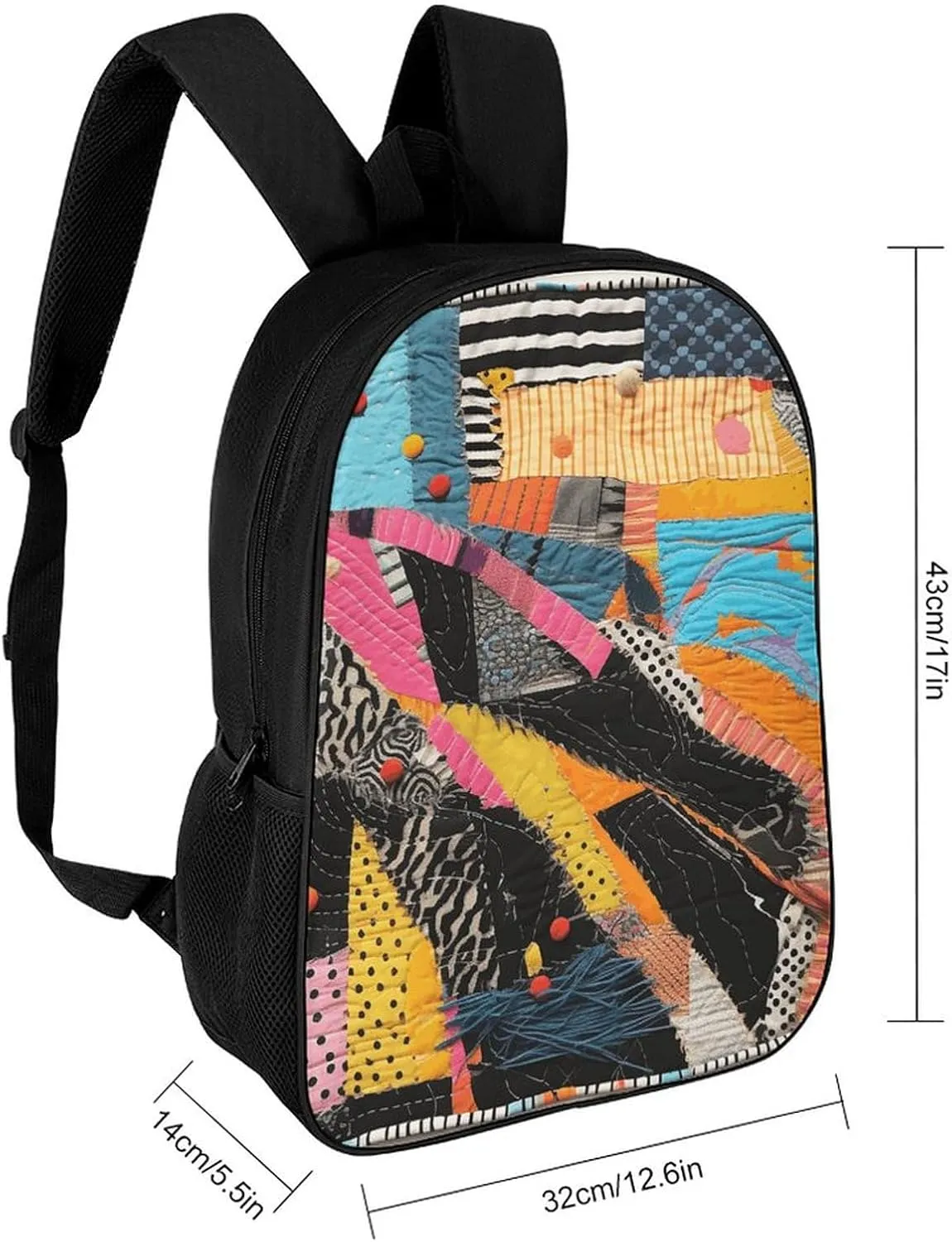 A Colorful Quilt Lightweight Backpack Casual Carry On Laptop Backpack,Hiking Bag for Camping Sports Work