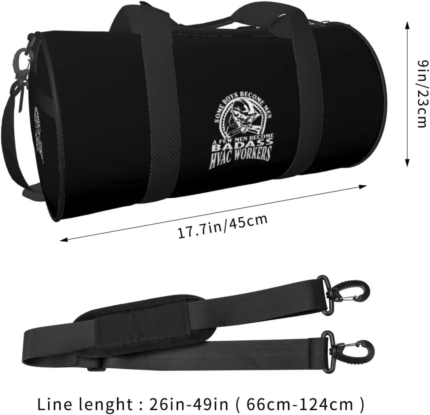 A Few Men Become Hvac Workers Travel Luggage Duffel Bag Sports Rolling Foldable Duffel Bag, Black