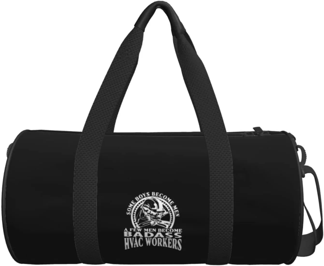 A Few Men Become Hvac Workers Travel Luggage Duffel Bag Sports Rolling Foldable Duffel Bag, Black