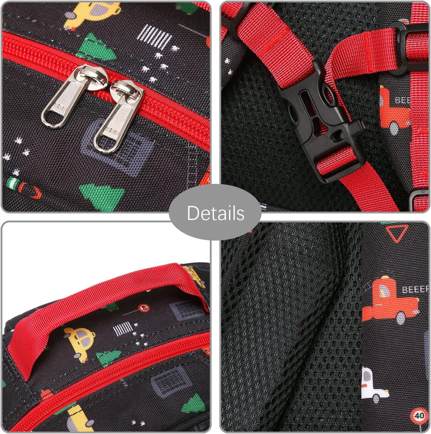 abshoo Car Backpack for Kid Little Small Boys Bookbag Preschool Toddler Backpack (Car)