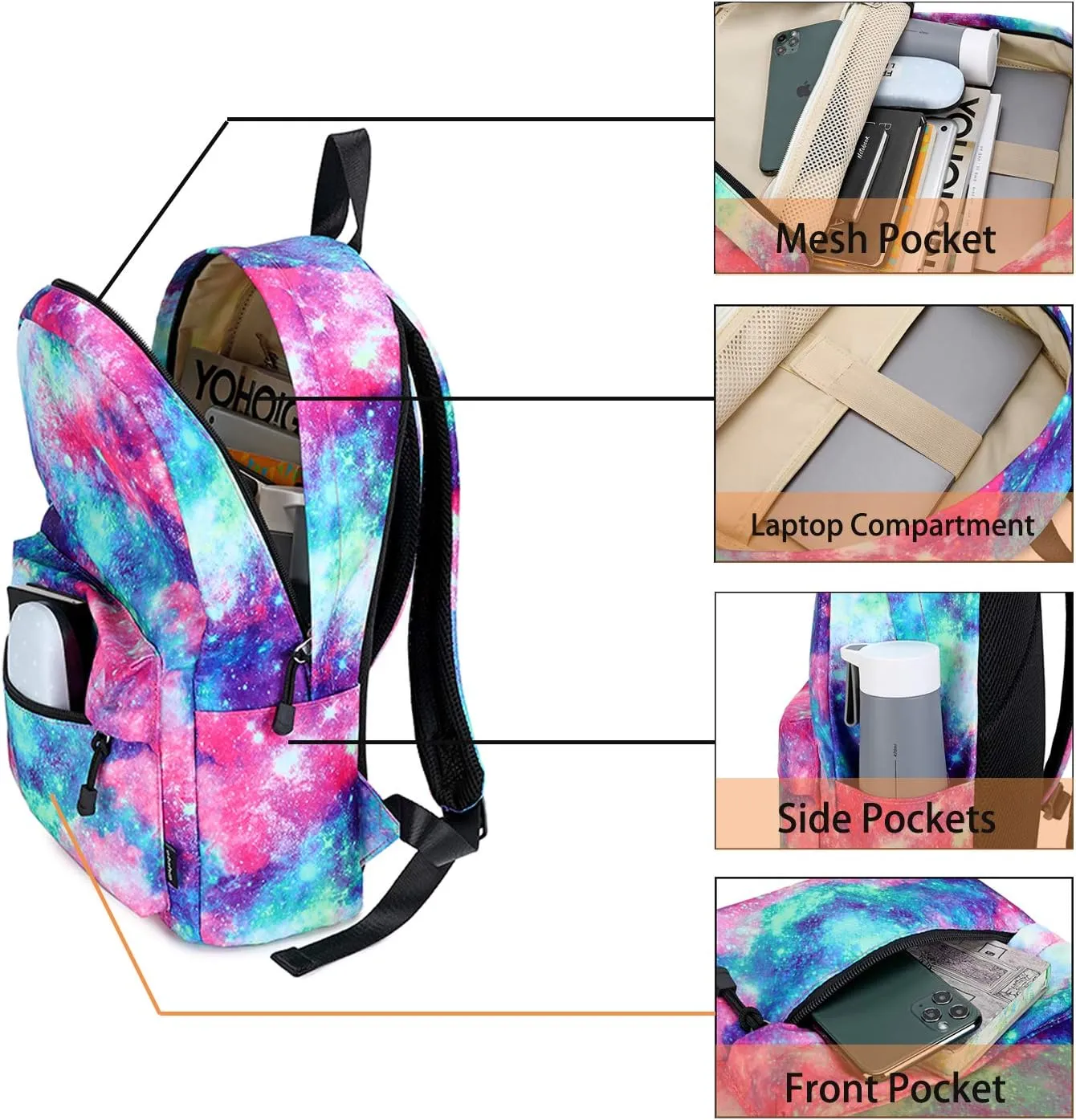 Abshoo Lightweight Water Resistant Backpacks for Teen Girls School Backpack with Lunch Bag