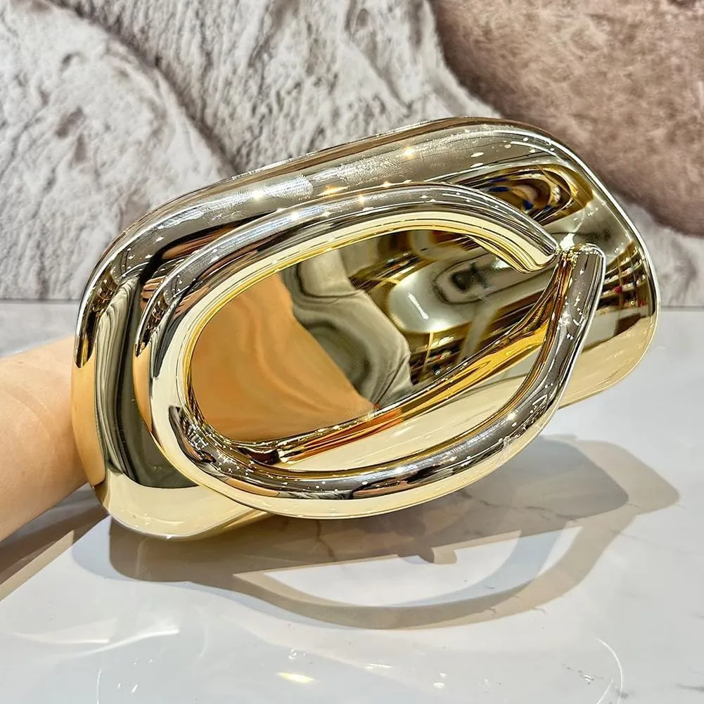 Acrylic Clutch Purse for Women Classic Round Acrylic Evening Handbag Vintage Metal Handlebars Bag for Wedding Party Prom