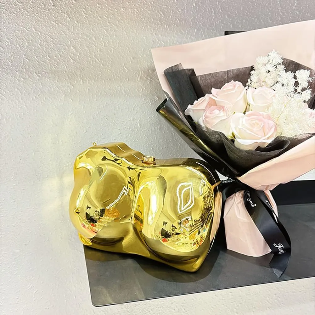 Acrylic Clutch Purse for Women Fashion Metallic Acrylic Evening Bag Unique Evening Handbag for Wedding Party Prom