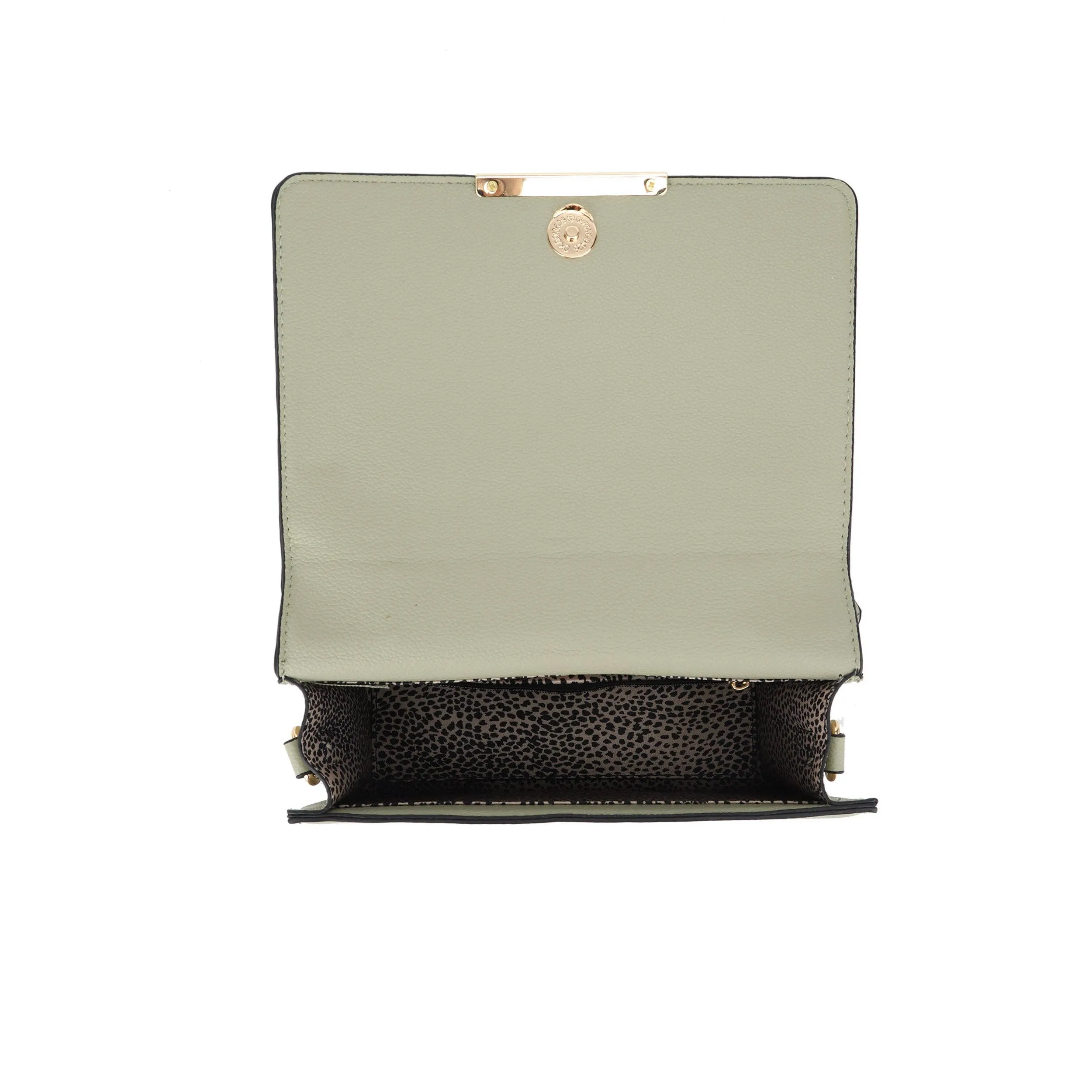 ADRIANA Top Handle Stripe Embossed Flap Crossbody Bag