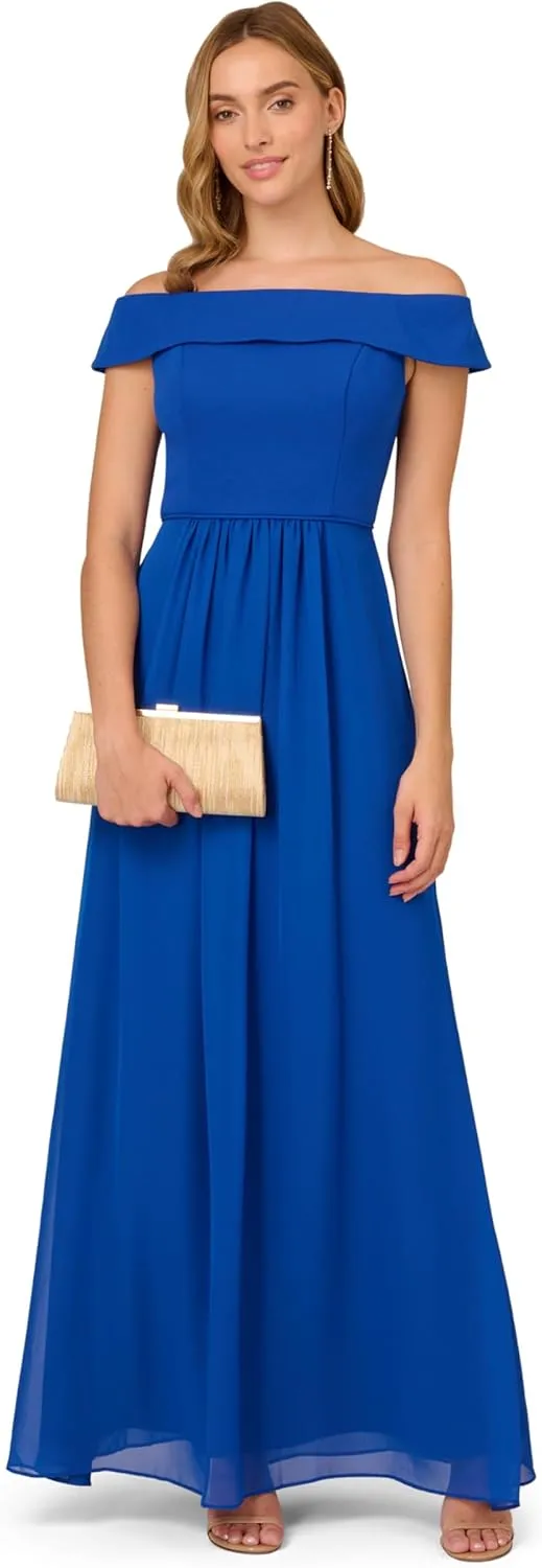 Adrianna Papell Women's Crepe Chiffon Gown