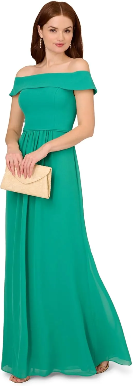 Adrianna Papell Women's Crepe Chiffon Gown