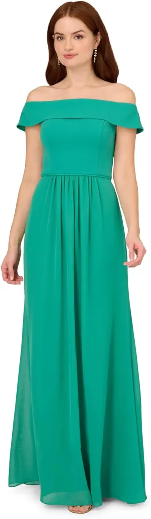 Adrianna Papell Women's Crepe Chiffon Gown