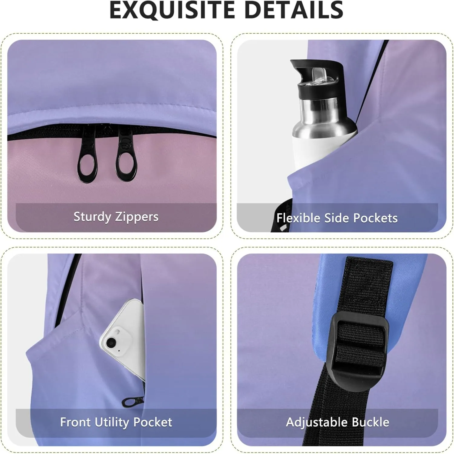 Adults Cute Backpacks for Woman Casual Casual Blush Pink Blue Gradient Cool Bookbag for School Gifts