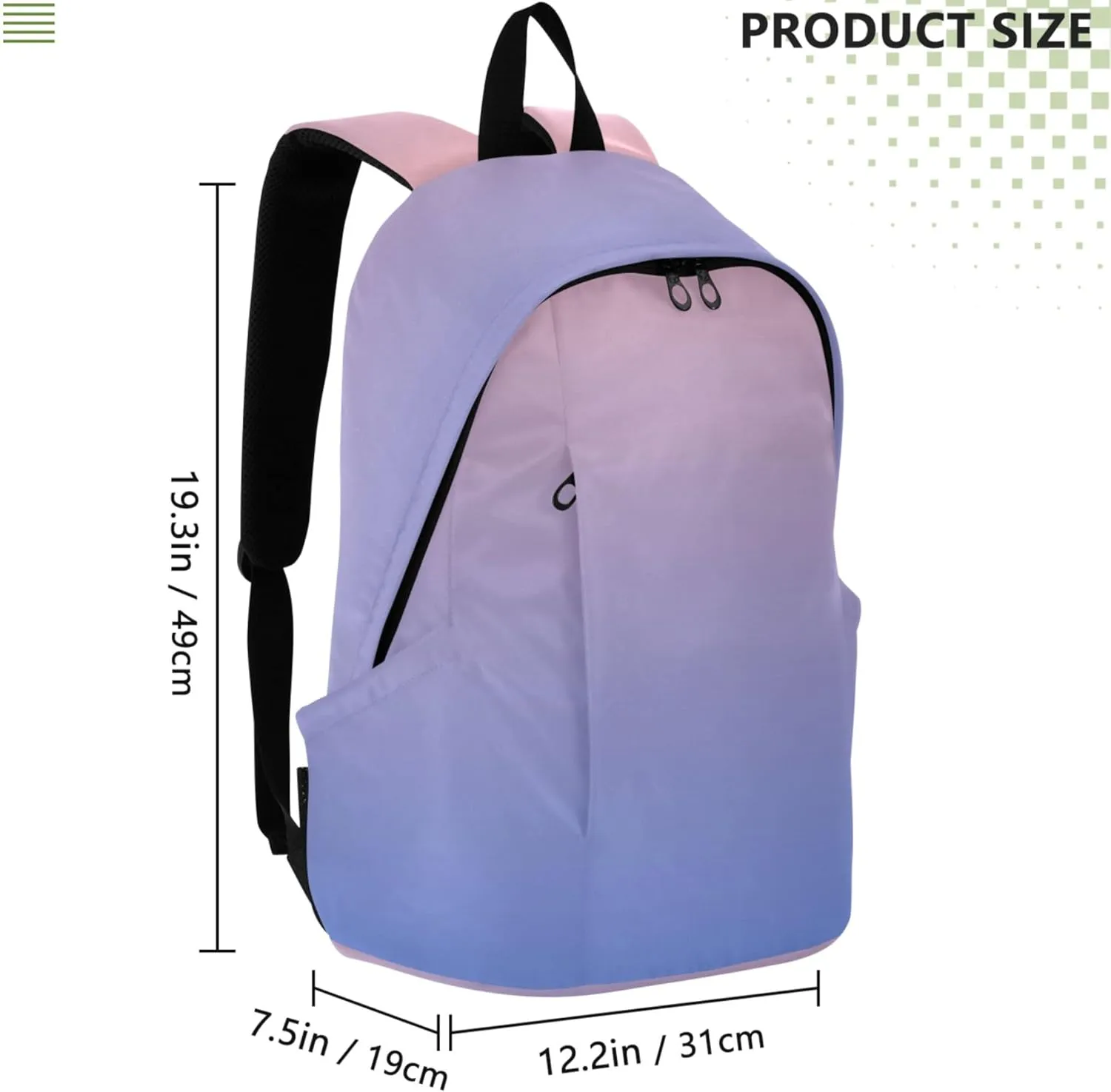 Adults Cute Backpacks for Woman Casual Casual Blush Pink Blue Gradient Cool Bookbag for School Gifts
