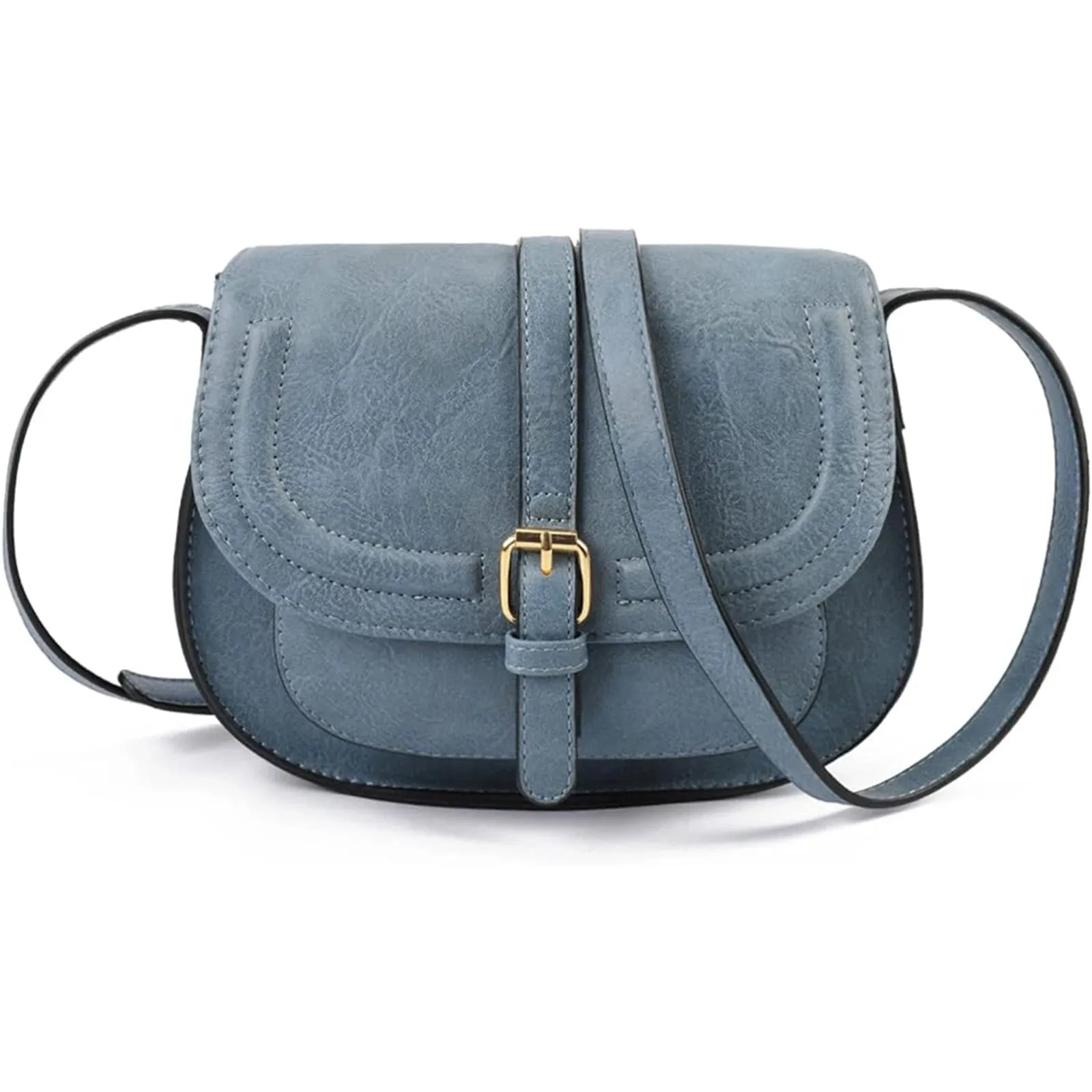 AFKOMST Crossbody Bag for Women Small Satchel and Shoulder Bag Vintage Saddle Handbags Vegan Leather CT20154E