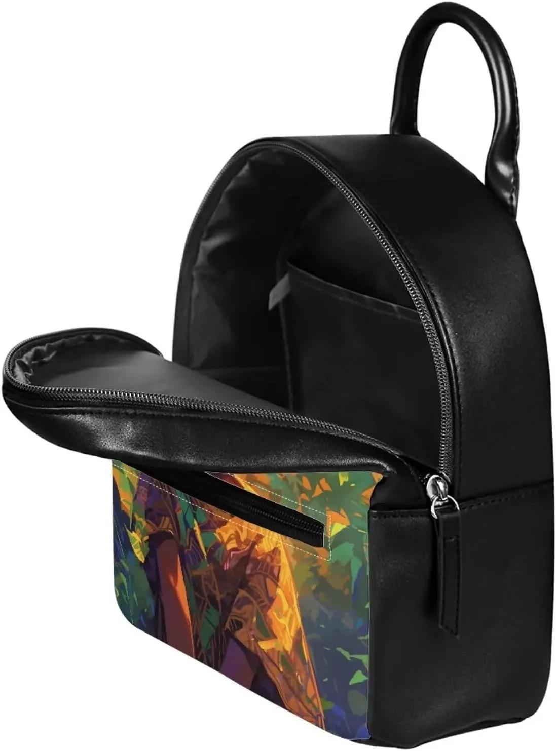 African Girls Print School Backpack Girls Fashion College Backpack Purse Casual Rucksack Daily Using Mini Backpack Book Bag with PU Leather for Travel