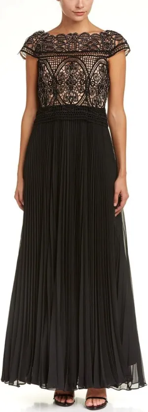 Aidan Mattox Women's Off Shoulder Lace Beaded Gown