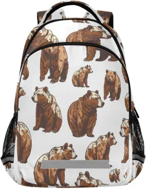 ALAZA Cute Grizzly Bears Backpacks Travel Laptop Daypack School Book Bag for Men Women Teens Kids