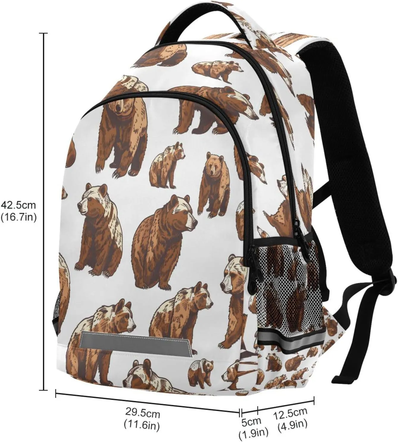 ALAZA Cute Grizzly Bears Backpacks Travel Laptop Daypack School Book Bag for Men Women Teens Kids