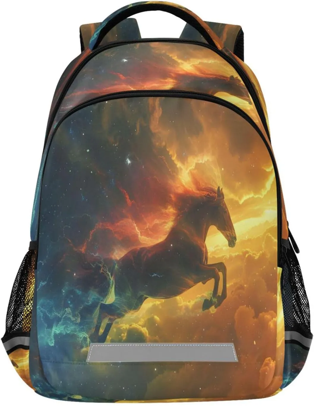 ALAZA Galloping Horse Roars with Starry Sky Backpack for Boys Girls Students Elementary School Bag Kids Bookbag Travel Daypack