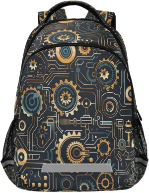 ALAZA Machinery Pattern Backpacks Travel Laptop Daypack School Book Bag for Men Women Teens Kids