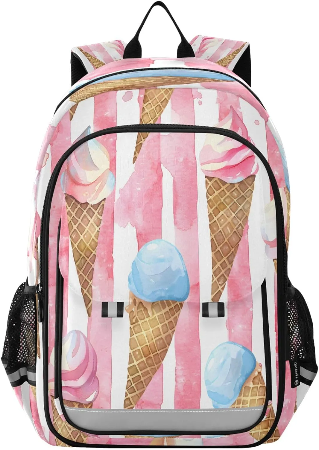 ALAZA Pink Watercolor Ice Creams School Backpacks Travel Laptop Bag Kids Bookbag for Girls Boys Teens Women Men