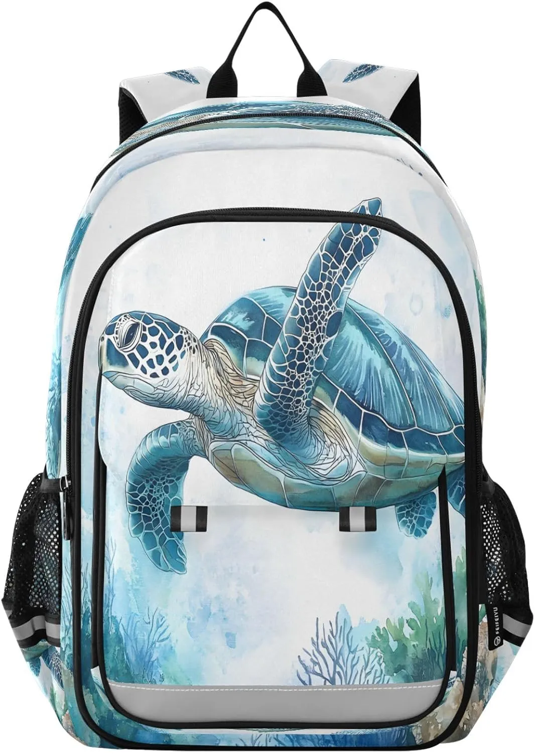 ALAZA Watercolor Sea Turtle Swimming School Backpacks Travel Laptop Bag Kids Bookbag for Girls Boys Teens Women Men