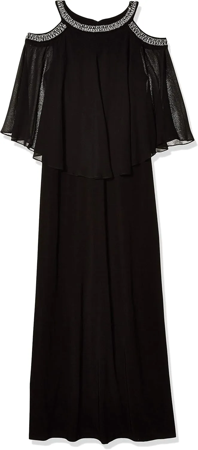 Alex Evenings Women's Cold Shoulder Popover Dress