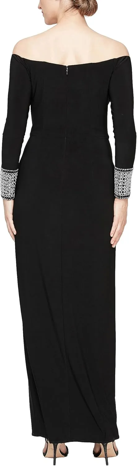 Alex Evenings Women's Long Off The Shoulder Dress