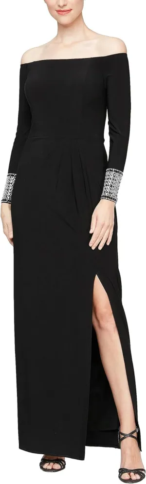 Alex Evenings Women's Long Off The Shoulder Dress