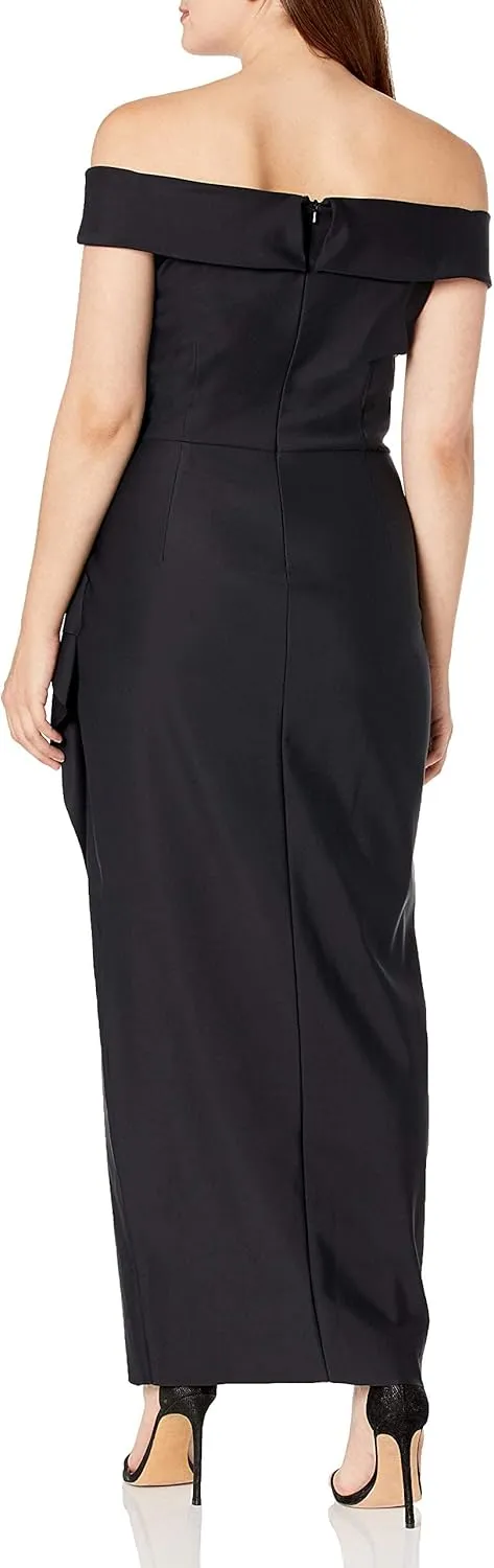 Alex Evenings Women's Slimming Long Side Ruched Mother of The Bride Dress W/Cascade Ruffle Skirt (Petite and Regular Sizes)
