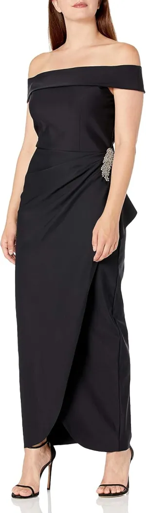 Alex Evenings Women's Slimming Long Side Ruched Mother of The Bride Dress W/Cascade Ruffle Skirt (Petite and Regular Sizes)