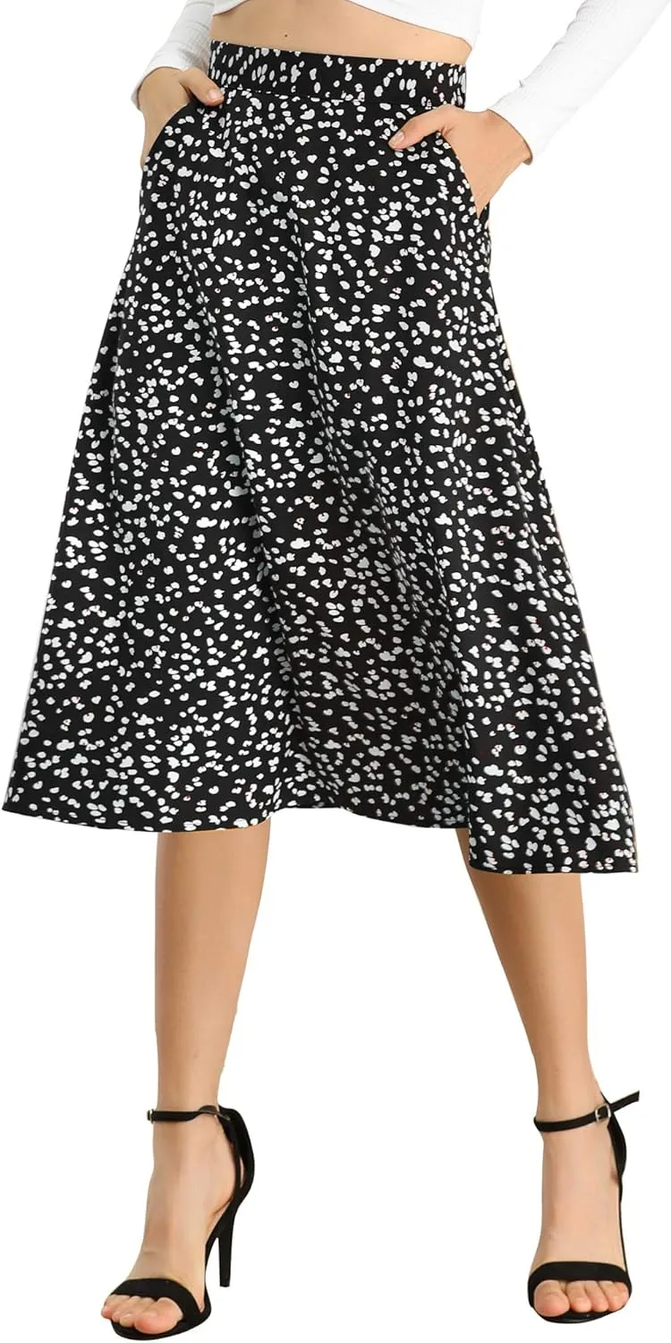 Allegra K Women's A-Line Midi Skirt Floral Print Chiffon Vintage 2024 Summer Skirts