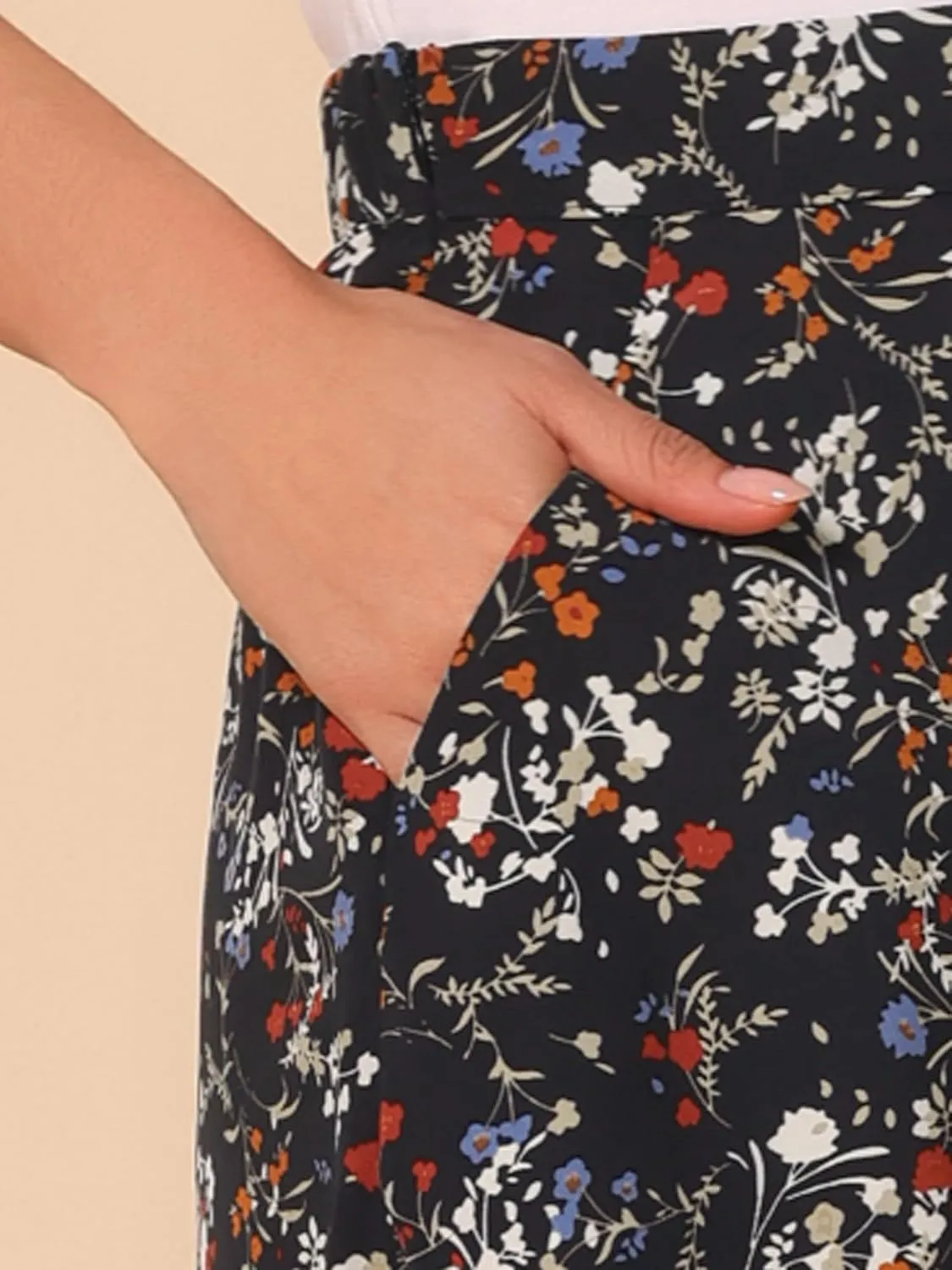Allegra K Women's A-Line Midi Skirt Floral Print Chiffon Vintage 2024 Summer Skirts