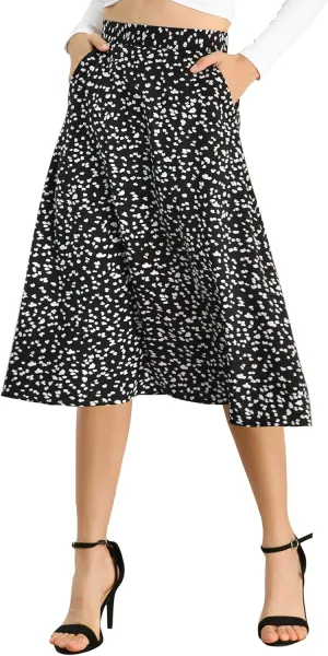 Allegra K Women's A-Line Midi Skirt Floral Print Chiffon Vintage 2024 Summer Skirts