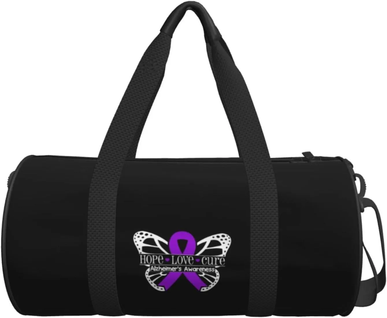 Alzheimer'S Disease Awareness Travel Luggage Duffel Bag Sports Rolling Foldable Duffel Bag, Black
