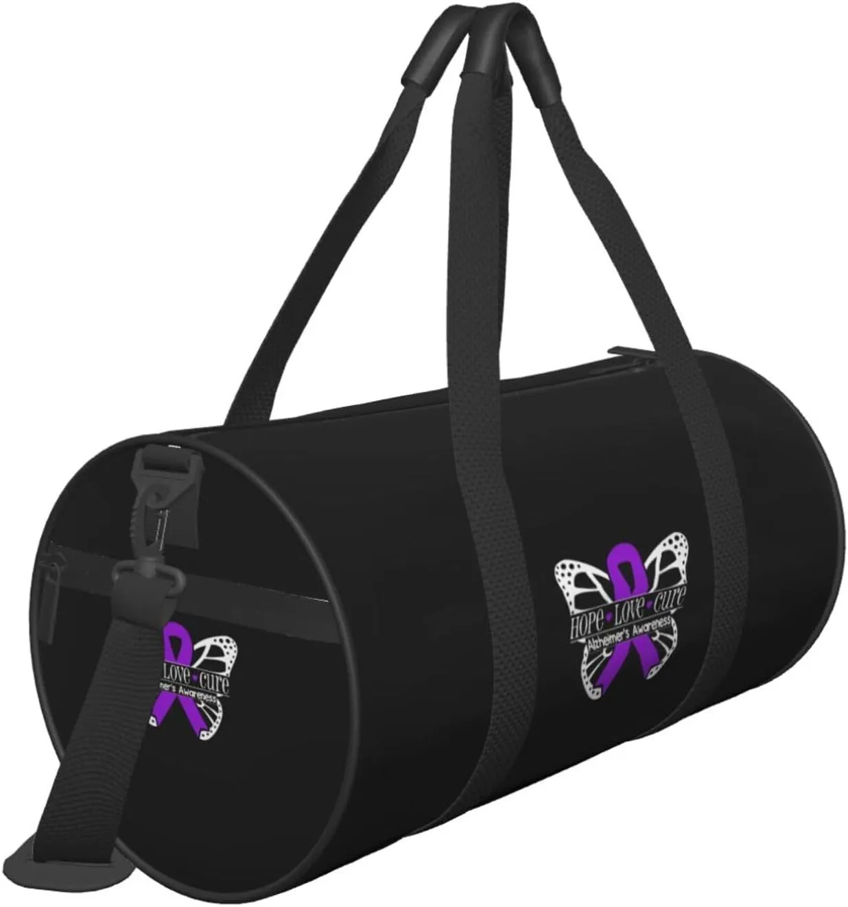 Alzheimer'S Disease Awareness Travel Luggage Duffel Bag Sports Rolling Foldable Duffel Bag, Black