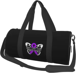 Alzheimer'S Disease Awareness Travel Luggage Duffel Bag Sports Rolling Foldable Duffel Bag, Black