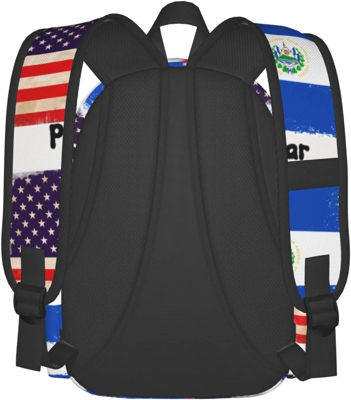 American El Salvador Flag Casual Backpack Large Capacity Travel Backpacks Laptop Daypack Commuter Rucksack Adjustable Strap Sports Bags for Hiking Biking