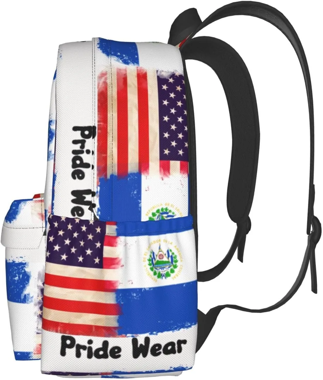 American El Salvador Flag Casual Backpack Large Capacity Travel Backpacks Laptop Daypack Commuter Rucksack Adjustable Strap Sports Bags for Hiking Biking