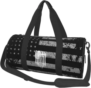 American Flag Cross Christian Bible God Jesus Travel Luggage Duffel Bag Sports Rolling Foldable Duffel Bag, Black