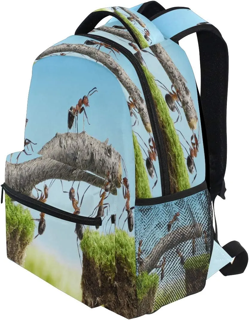 Ant Team Backpack for Boy Girl Teens, Water Resistant School Backpack Lightweight Bookbag Casual Backpack