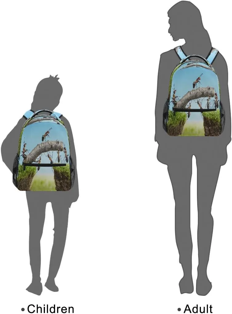 Ant Team Backpack for Boy Girl Teens, Water Resistant School Backpack Lightweight Bookbag Casual Backpack