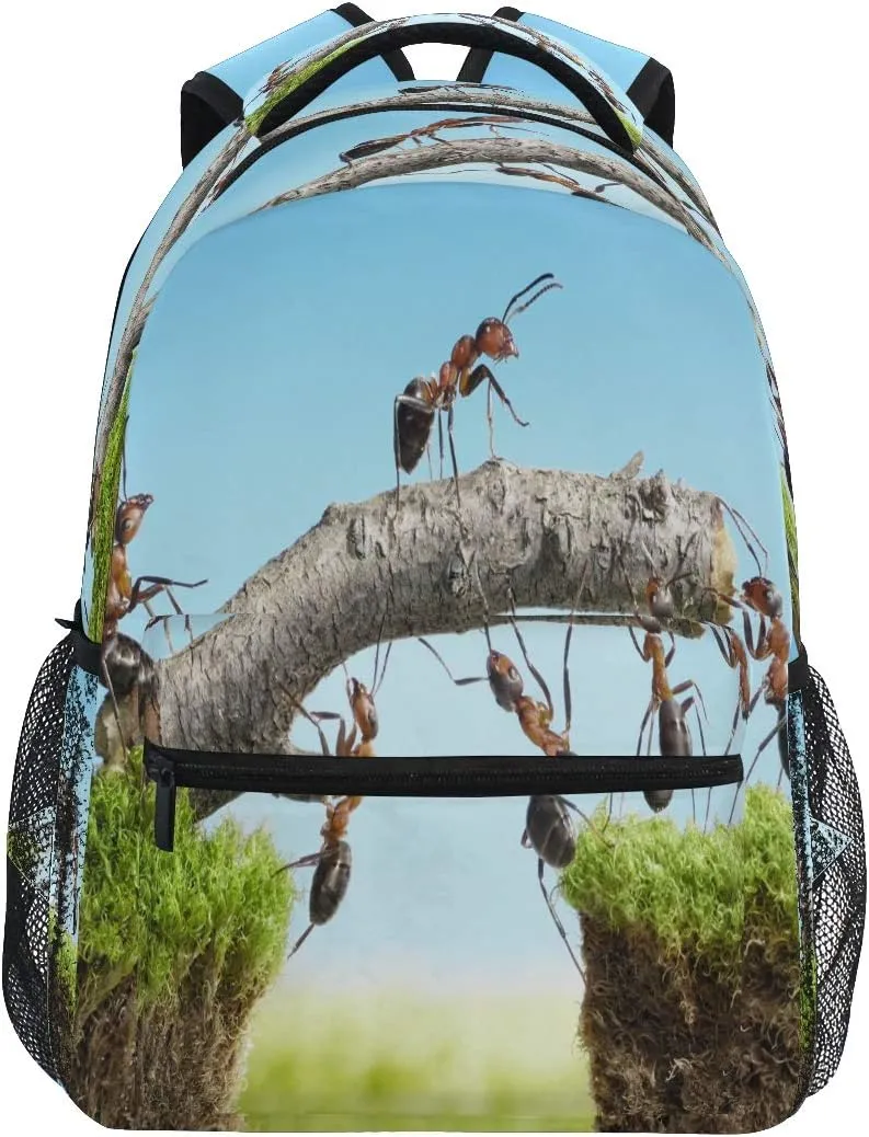 Ant Team Backpack for Boy Girl Teens, Water Resistant School Backpack Lightweight Bookbag Casual Backpack