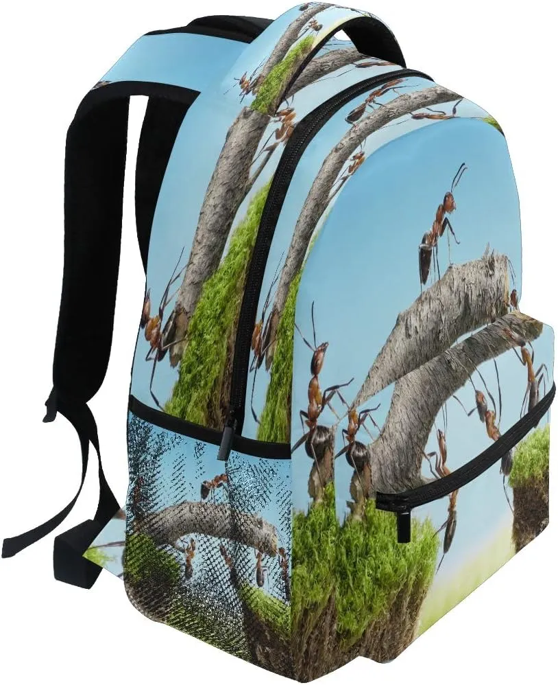 Ant Team Backpack for Boy Girl Teens, Water Resistant School Backpack Lightweight Bookbag Casual Backpack