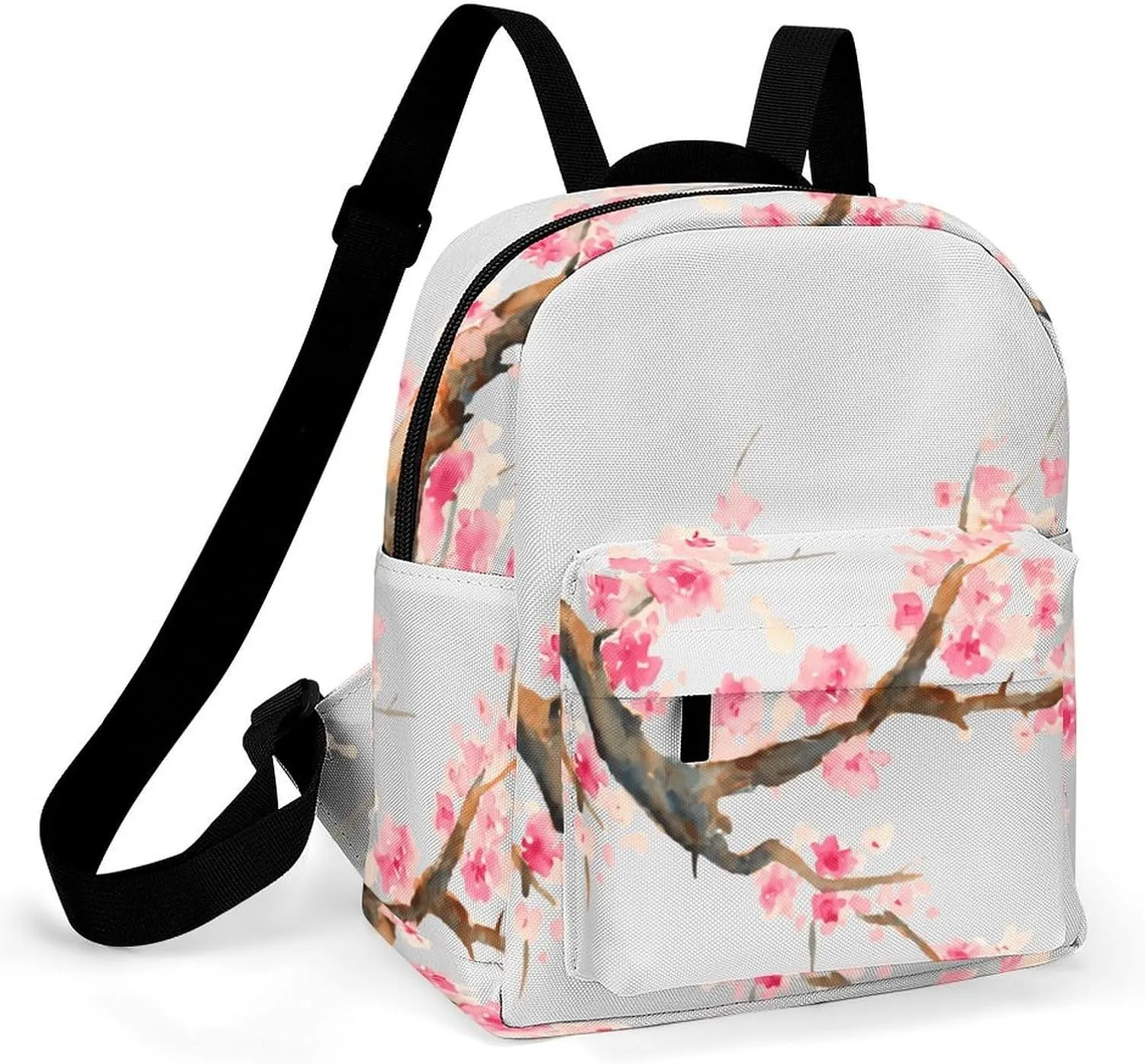 Aqua Cherry Blossom Casual Women's Backpack, Lightweight, Waterproof, Versatile Daily Bag