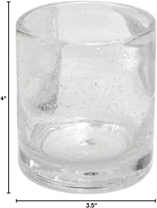 ARTLAND 14oz Double Old Fashion Glass, Set of 6 | Iris Seeded Design, Clear | Drinking Glass for Parties and Everyday Use - Mojito, Whiskey, Cocktail | Glassware & Barware Essentials