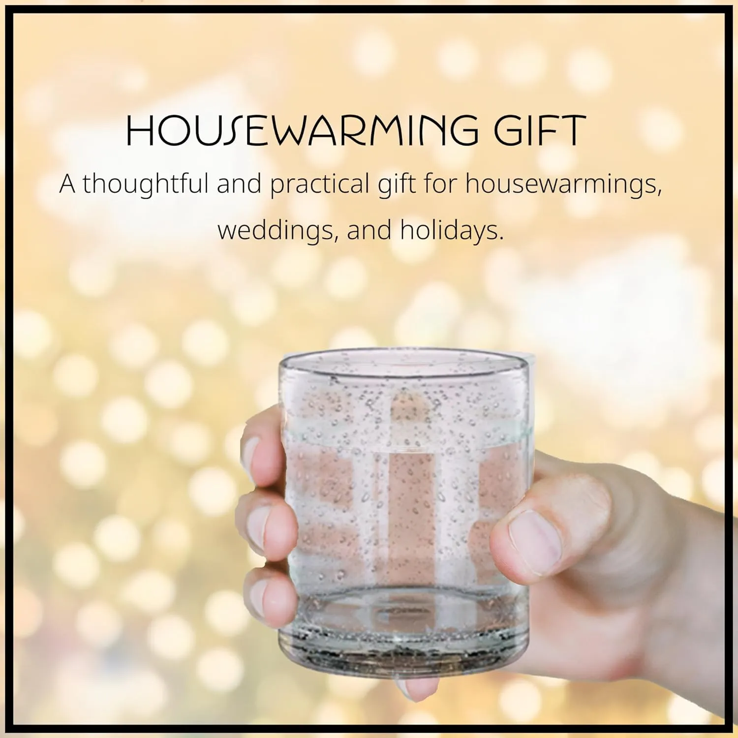 ARTLAND 14oz Double Old Fashion Glass, Set of 6 | Iris Seeded Design, Clear | Drinking Glass for Parties and Everyday Use - Mojito, Whiskey, Cocktail | Glassware & Barware Essentials