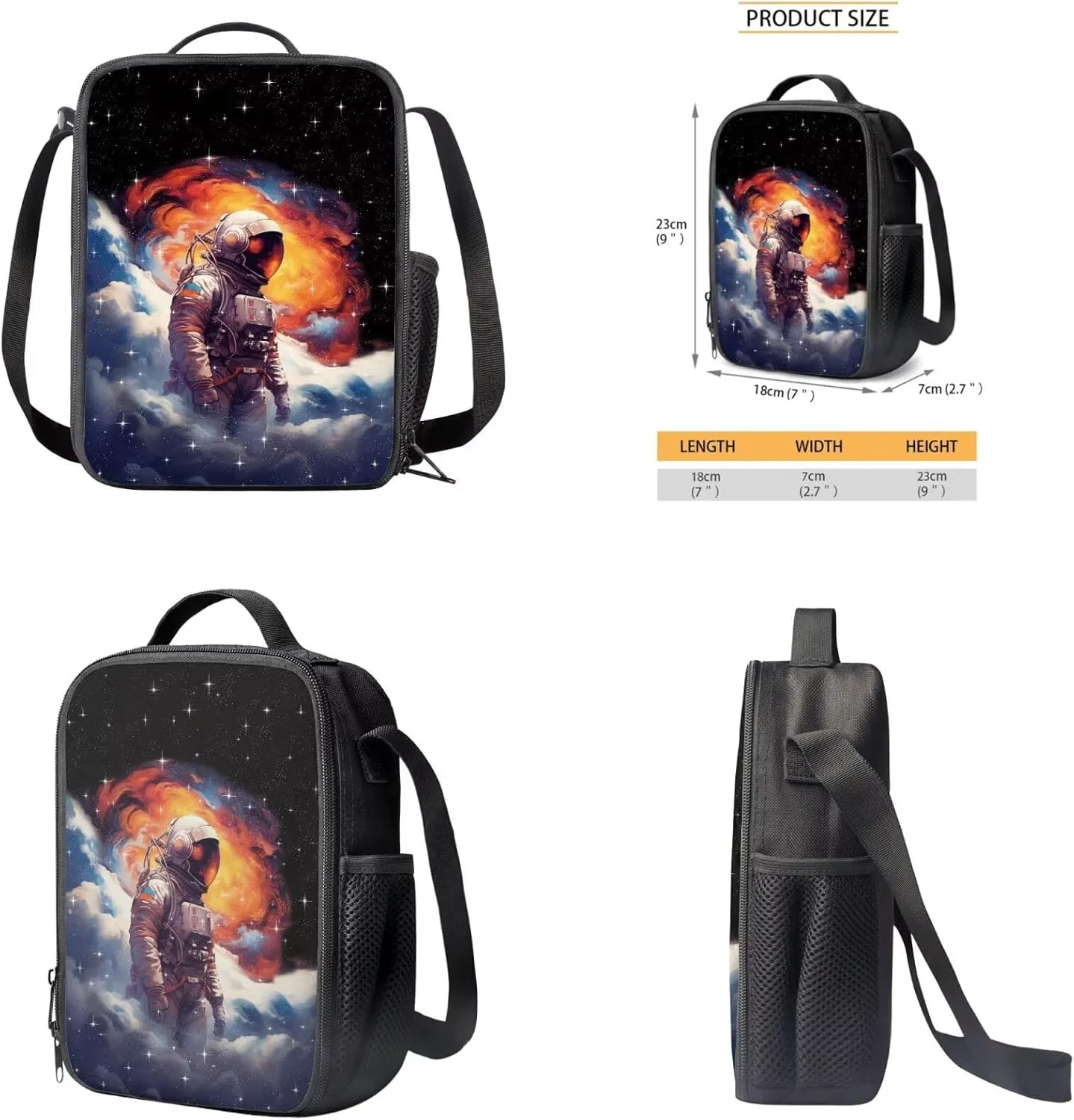 Astronaut Backpack for Boys and Lunch Bag Elementary Preschool School Bag Water Resistant Casual Daypack Travel Bag Back To School Gift for Children Students